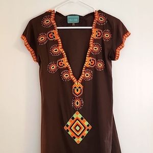 Taj Sabrina Crippa Sleeveless Mini Dress Beach Cover Up Small EUC